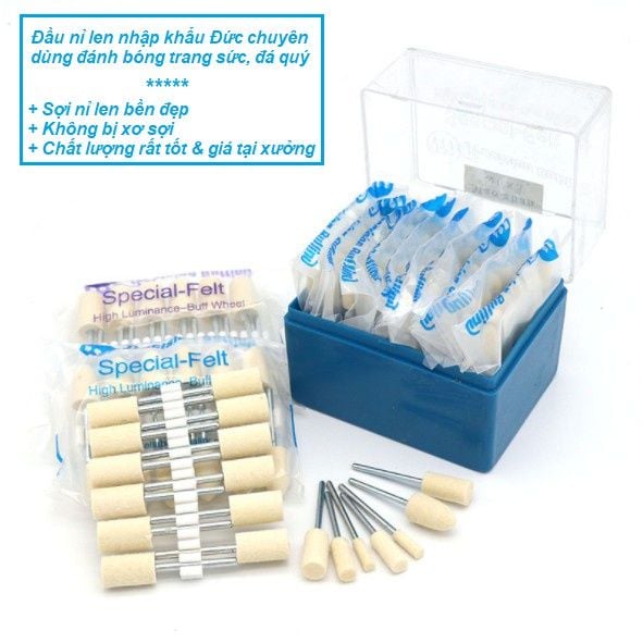Đầu nỉ đánh bóng cán 3ly phụ kiện máy mài mini