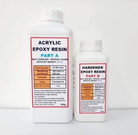  Acrylic Epoxy Resin trong suốt đổ khối lớn 1kg 