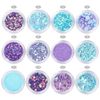 Set 12 hũ kim tuyến trang trí resin