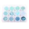 Set 12 hũ kim tuyến trang trí resin