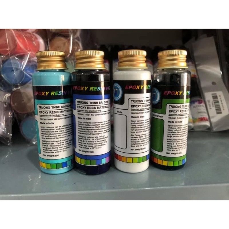 Combo 4 màu pha nhựa resin làm hiệu ứng sóng biển