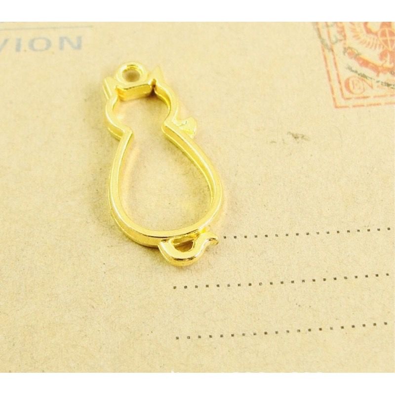 Khuôn kim loại hình mèo nhỏ làm móc khóa resin