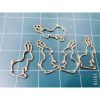 Khuôn kim loại làm móc khóa resin hình chú thỏ vàng