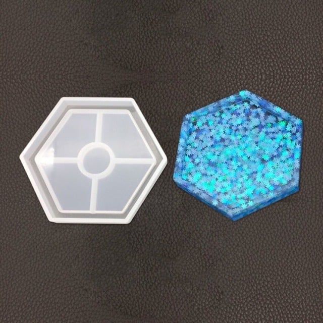 Khuôn resin làm lót ly hình lục giác