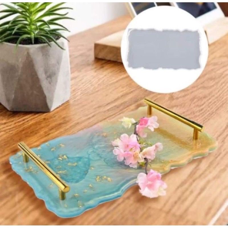 Khuôn resin làm mâm hoặc khay trà 35cm
