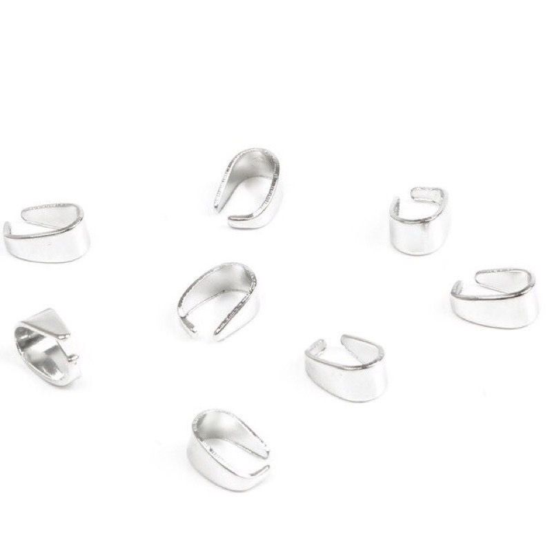 20 Móc gắn mặt dây chuyền màu bạc sáng 925 cho mặt dây