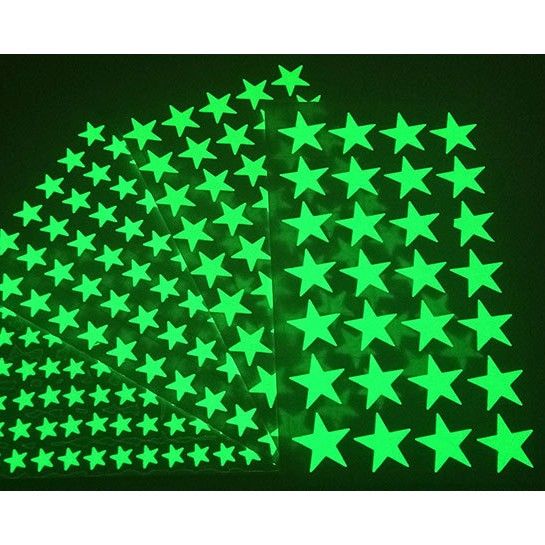 Sticker Dạ Quang Dán Tường Hình Ngôi Sao và mặt trăng