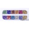 Khay 12 ngăn hạt vụn kim loại nhiều màu trang trí resin