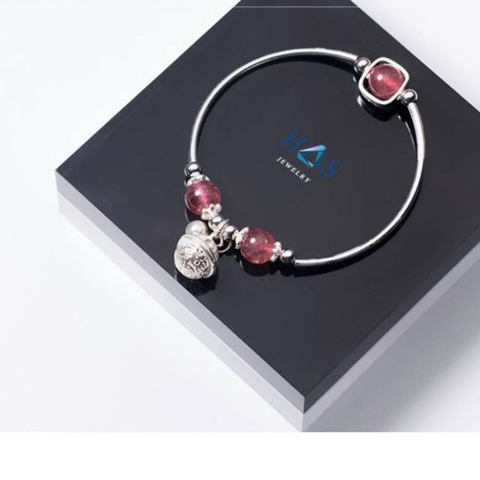  Vòng inox trơn xỏ hạt charm resin 