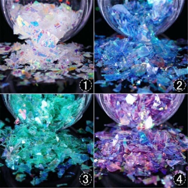 Vụn ngũ sắc hologram hiệu ứng bắt sáng resin hũ 50mlm