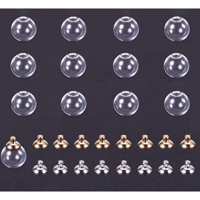 Set 5 quả cầu thủy tinh rỗng trong suốt làm trang sức resin