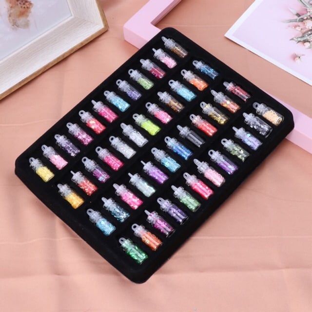 Bộ 48 lọ kim tuyến đủ màu trang trí resin
