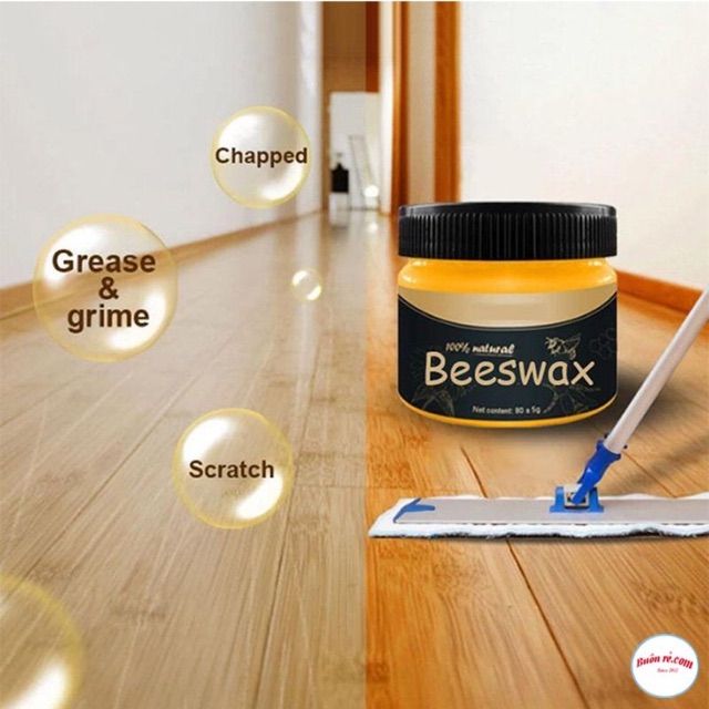 Bộ sáp ong đánh bóng nội thất gỗ và bông xốp đánh bóng