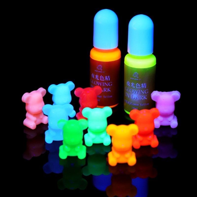 Màu pha resin dạ quang phát sáng bộ 10 màu