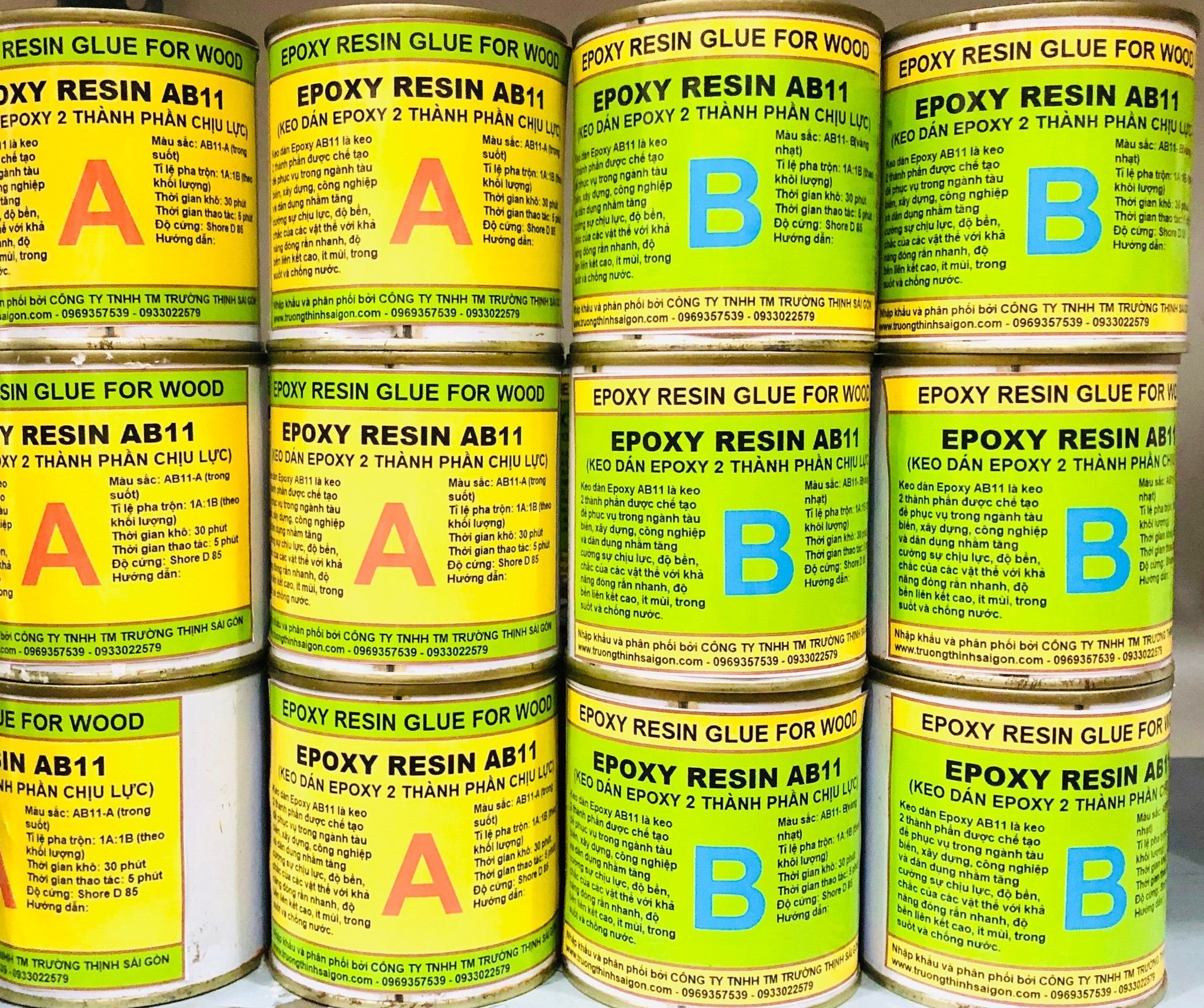 Keo dán chịu lực EPOXY AB11 bộ 300G