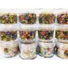 Hũ 50g Kim tuyến hình chữ cái và số thứ tự lọai cứng trang trí resin
