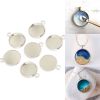 5 Khuôn resin Mặt dây chuyền đúc resin màu bạc đường kính 25mm