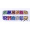 Khay 12 ngăn hạt vụn kim loại nhiều màu trang trí resin