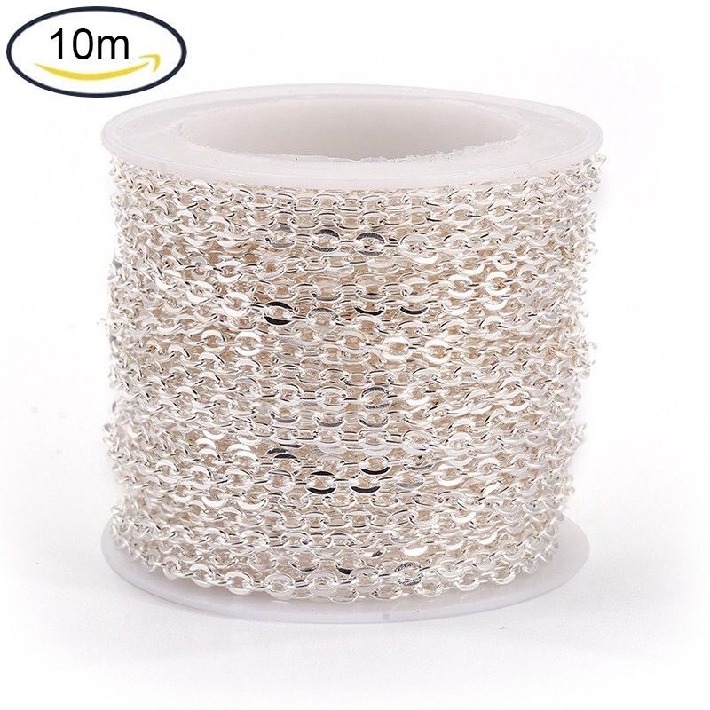 Cuộn 10m dây hợp kim mạ màu bạc trắng 925 làm trang sức handmade