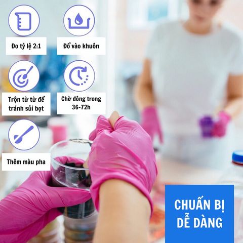  Acrylic Epoxy Resin trong suốt đổ khối lớn 1kg 