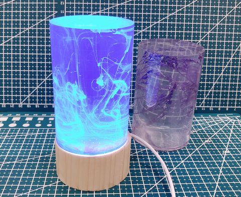  Bộ khuôn resin và đế gắn led làm đèn khối resin hình trụ 
