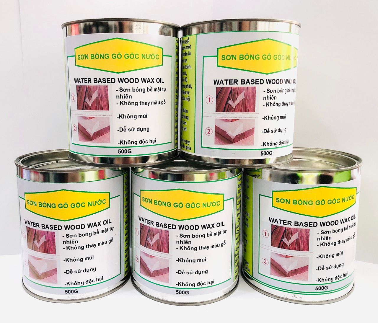 Sơn bóng gỗ một thành phần gốc nước 500G