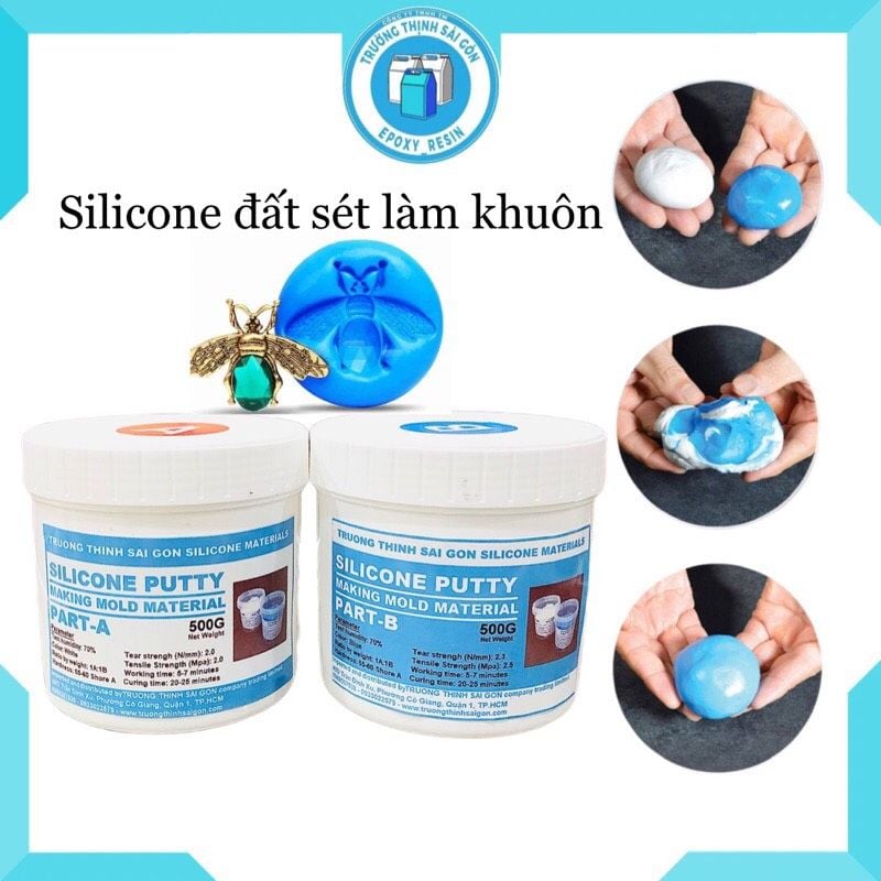 Silicone Đất Sét Làm Khuôn Màu Xanh Dương