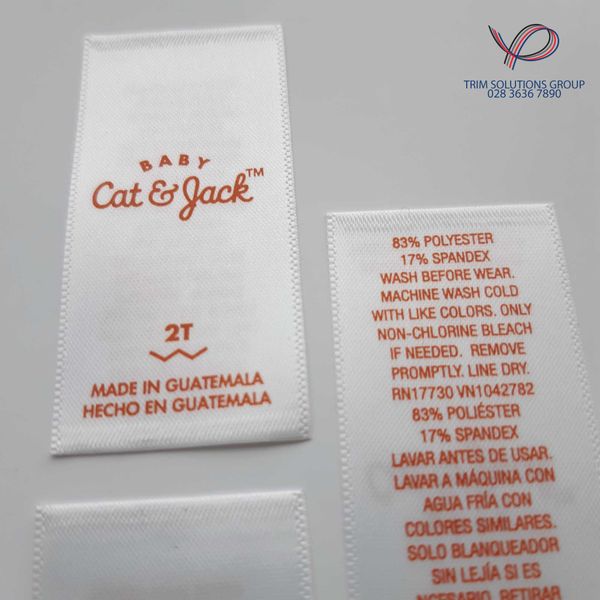 printed fabric label