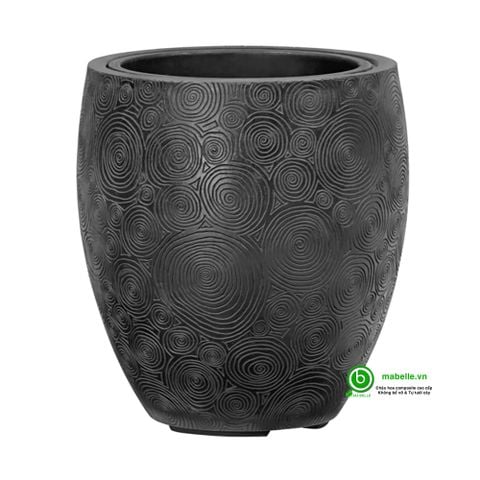 CHẬU COMPOSITE GIẢ ĐÁ ESTERAS - OAKURA ( MÀU SMOKE BLACK ) + TỰ DƯỠNG THÔNG MINH