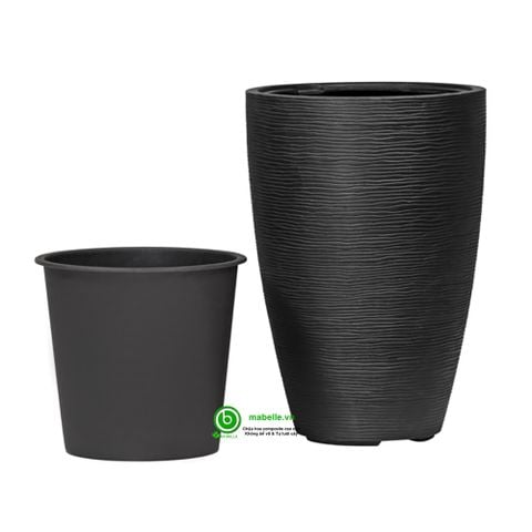 CHẬU COMPOSITE GIẢ ĐÁ ESTERAS - PATEA ( MÀU SMOKE BLACK )