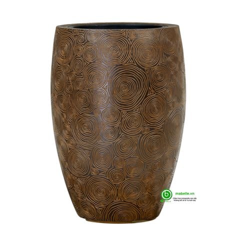 ( 2 MÀU ) CHẬU COMPOSITE GIẢ ĐÁ ESTERAS - TOKANUI ( MÀU RUSTY BROWN ) + TỰ DƯỠNG THÔNG MINH