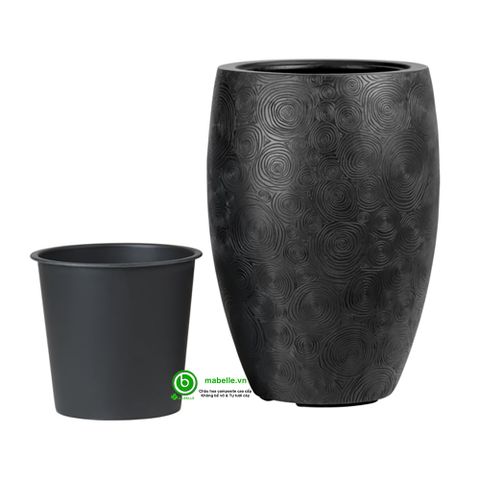 CHẬU COMPOSITE GIẢ ĐÁ ESTERAS - TOKANUI ( MÀU SMOKE BLACK ) + TỰ DƯỠNG THÔNG MINH