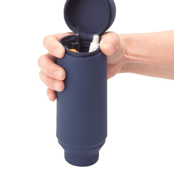 Túi bút Lihit Lab Stand Up SiliconThân tròn Dot Grid Stationery