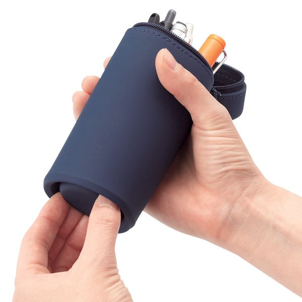 Túi bút Lihit Lab Stand Up SiliconThân tròn Dot Grid Stationery