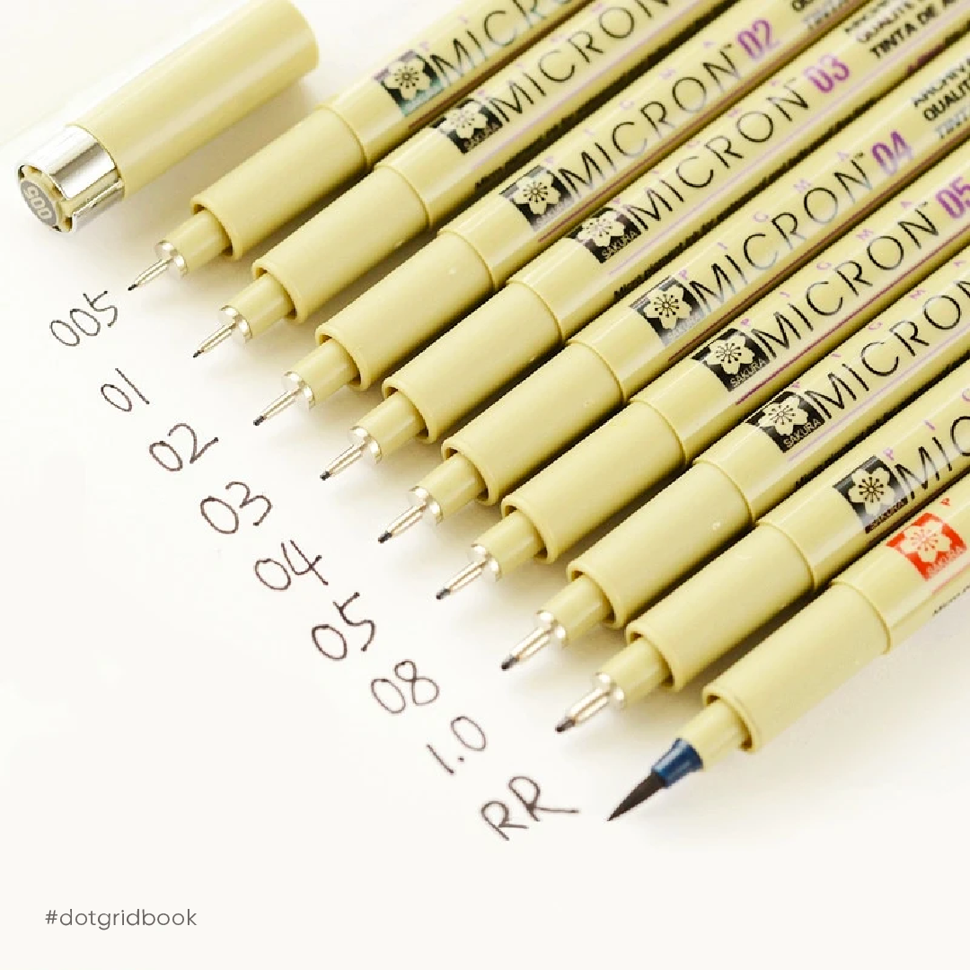 Bút Micron Sakura Pigma màu Đen – Dot Grid Stationery