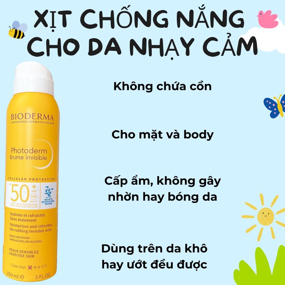 XỊT CHỐNG NẮNG BIODERMA PHOTODERM MAX BRUME SOLAIRE SPF 50+ – Mỹ phẩm Pháp