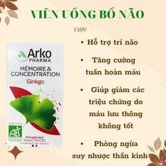 ARKOPHARMA BỔ NÃO GINKGO 150 VIÊN