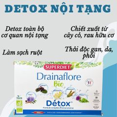 SUPERDIET DRAINAFLORE BIO DETOX NỘI TẠNG GAN-THẬN-DA-PHỔI-RUỘT