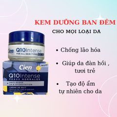 CIEN KEM ĐÊM CHỐNG LÃO HÓA, CẤP ẨM CHO DA THƯỜNG-KHÔ Q10 INTENSE 50ML