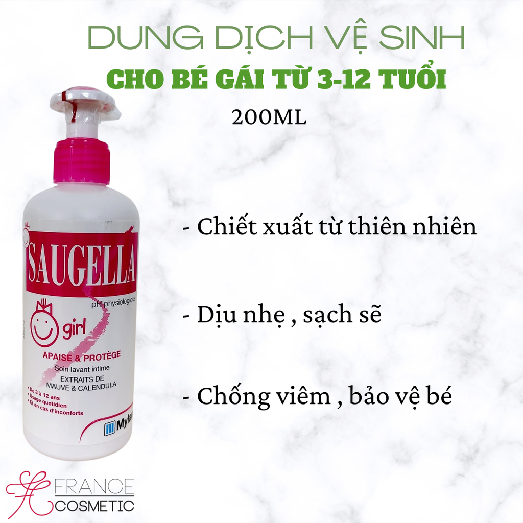 SAUGELLA DUNG DỊCH VỆ SINH CHO BÉ GÁI 200ML