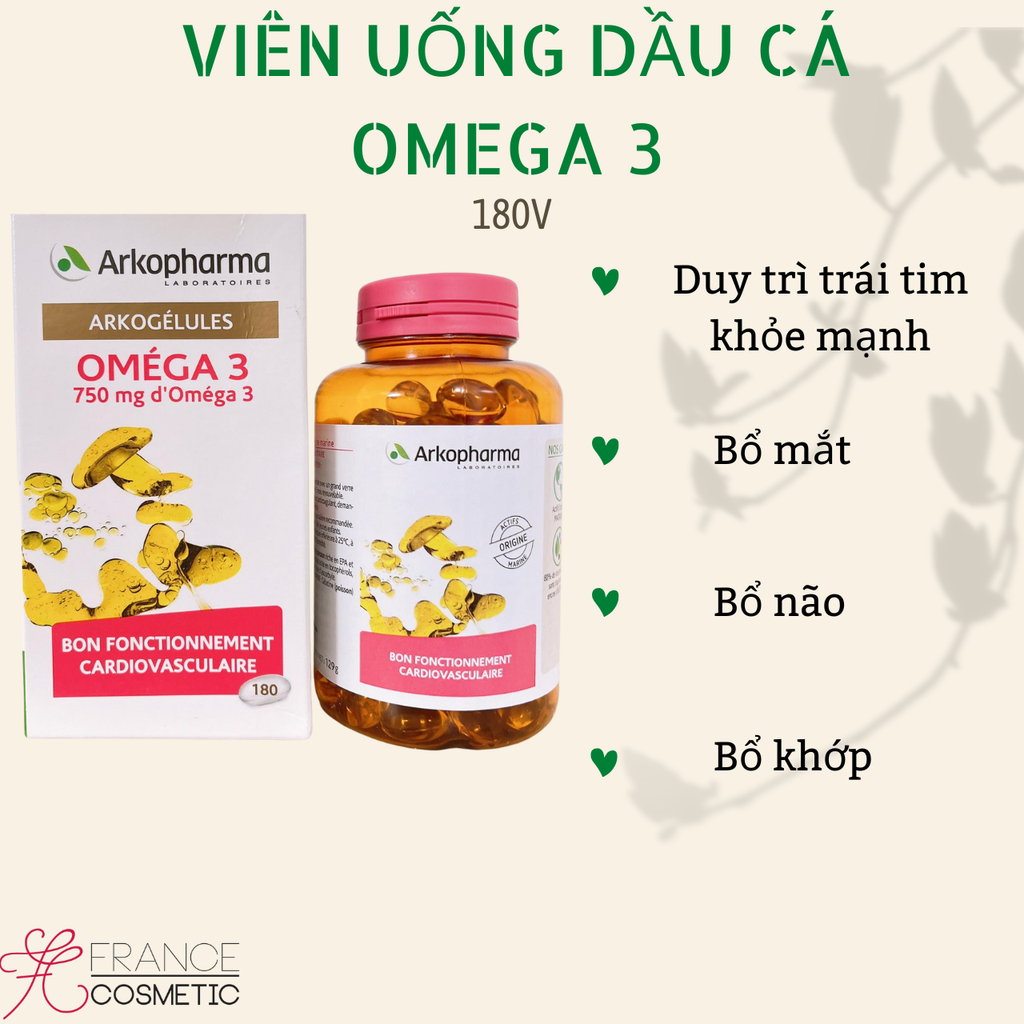 ARKOPHARMA VIÊN UỐNG OMEGA 3 180VIÊN