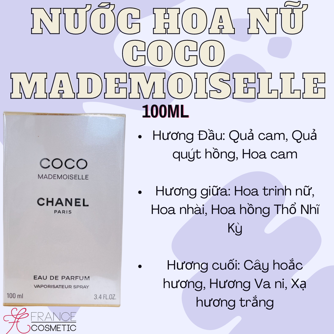 CHANEL NƯỚC HOA COCO MADEMOISELLE 100ML – Mỹ phẩm Pháp