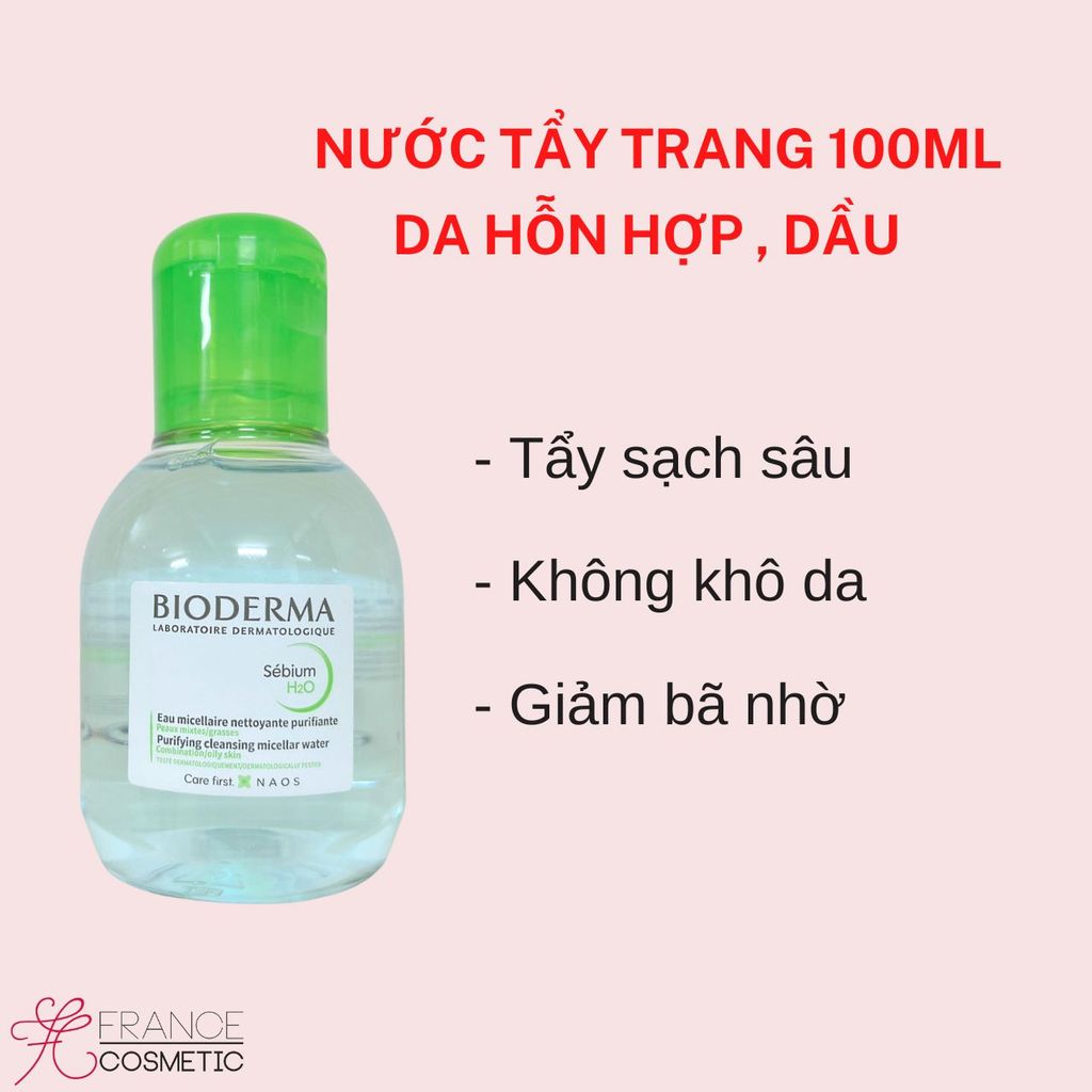 BIODERMA TẨY TRANG DA HỖN HỢP / DẦU SEBIUM 100ML