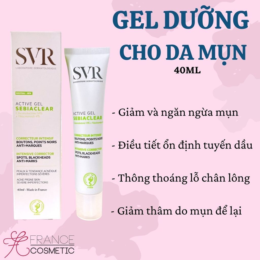 SVR DƯỠNG GIẢM MỤN ACTIVE GEL SEBIACLEAR 40ML ( DATE 7/2024)