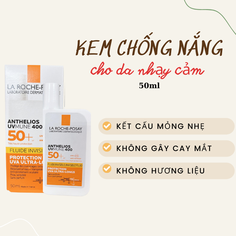 LA ROCHE POSAY KEM CHỐNG NẮNG DA NHẠY CẢM FLUID INVISIBLE 50ML