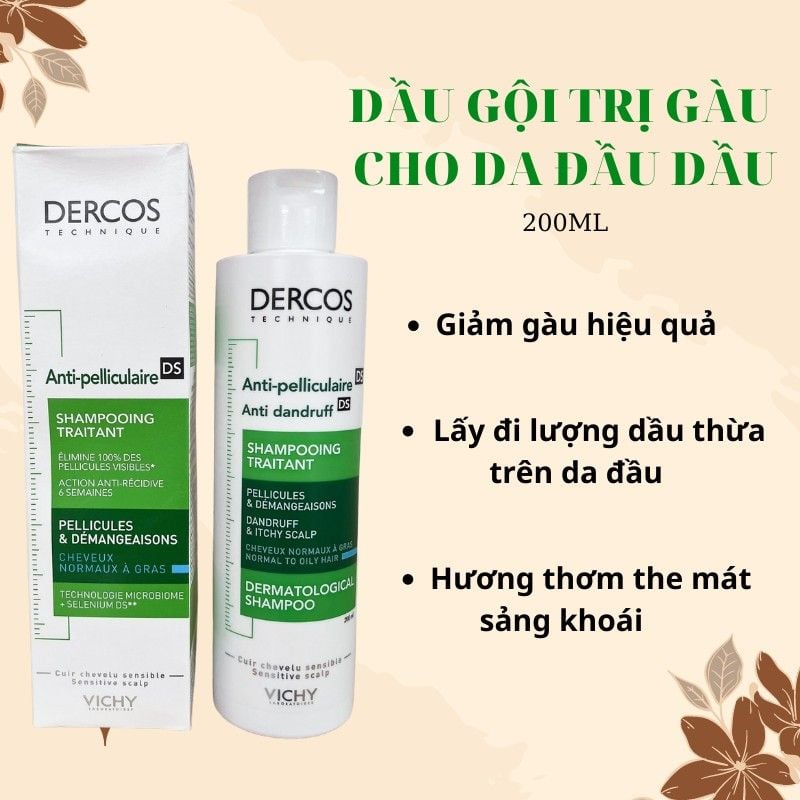 VICHY DẦU GỘI TRỊ GÀU CHO TÓC THƯỜNG- DẦU DERCOS 200ML