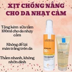 LA ROCHE POSAY XỊT CHỐNG NẮNG DA NHẠY CẢM SPRAY INVISIBLE 200ML TẶNG KÈM SỮA TẮM 100ML