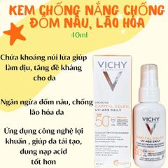 VICHY ANTI PHOTO-AGEING WATER FLUID KEM CHỐNG NẮNG CHỐNG ĐỐM NÂU, CHỐNG LÃO HÓA, NẾP NHĂN