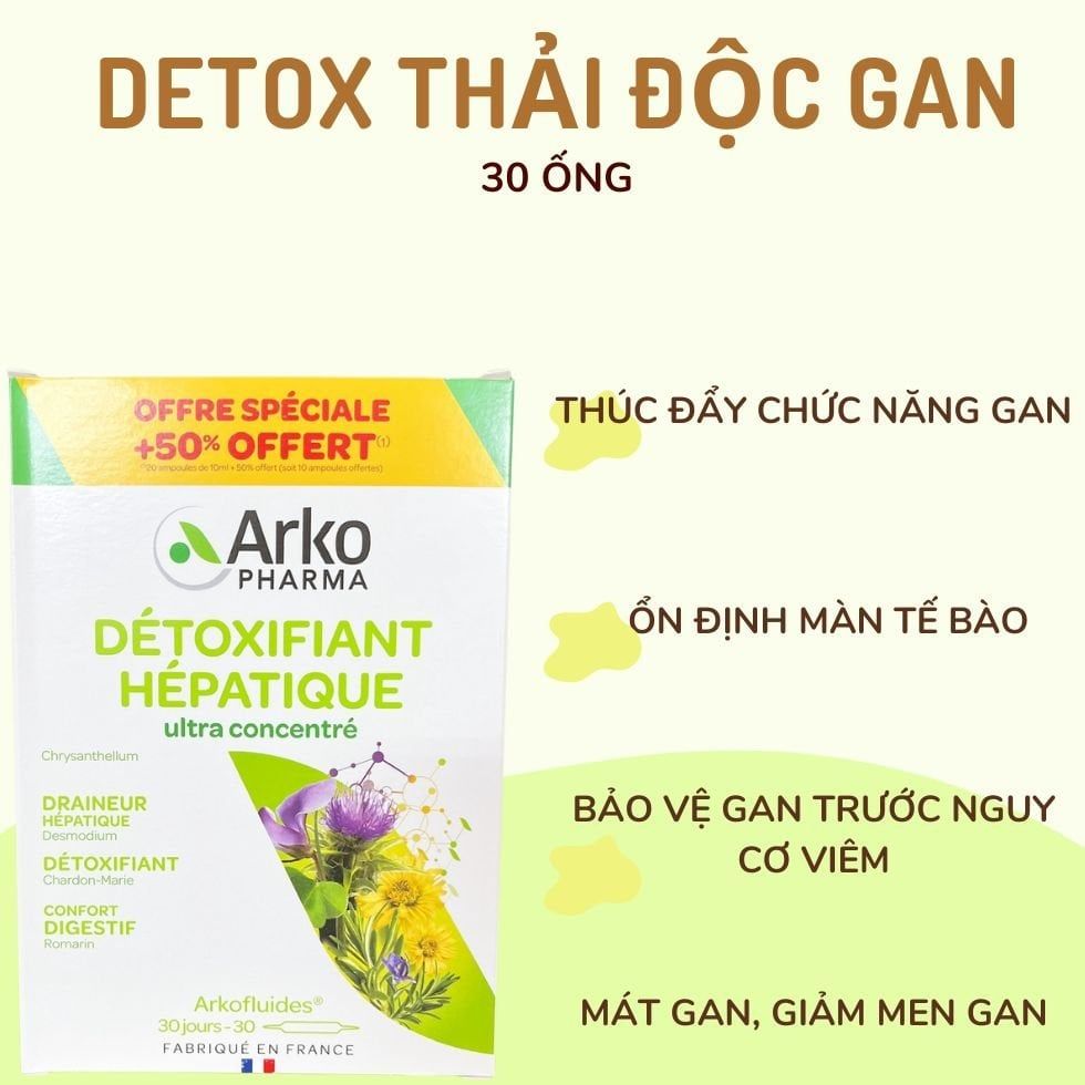 ARKOPHARMA THẢI ĐỘC TỐ CHUYÊN DỤNG CHO GAN 30 ỐNG