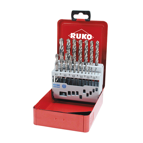 Bộ mũi khoan hợp kim HSSE-Co 8, 19 chi tiết 1-10mm Ruko 281214E